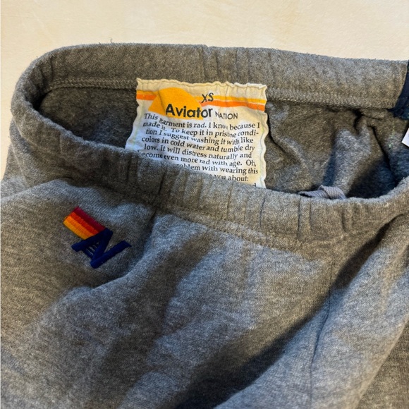 Aviator Nation gray 5 stripe SET - hoodie and sweatpants - Picture 2 of 4